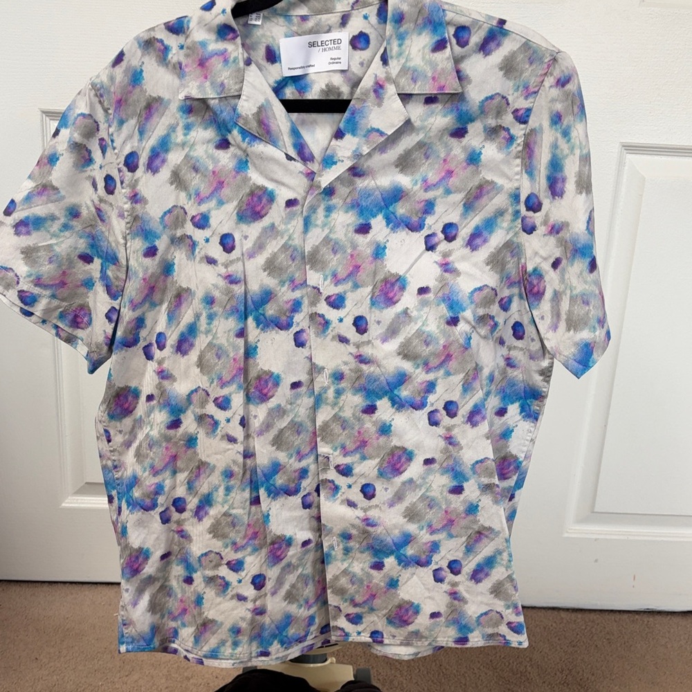 Selected Homme Blue and Purple Patterned Men's Shirt